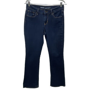 Old Navy Women Jean Mid Rise Curvy Denim Dark Blue 6 Short Pockets Stretch Basic